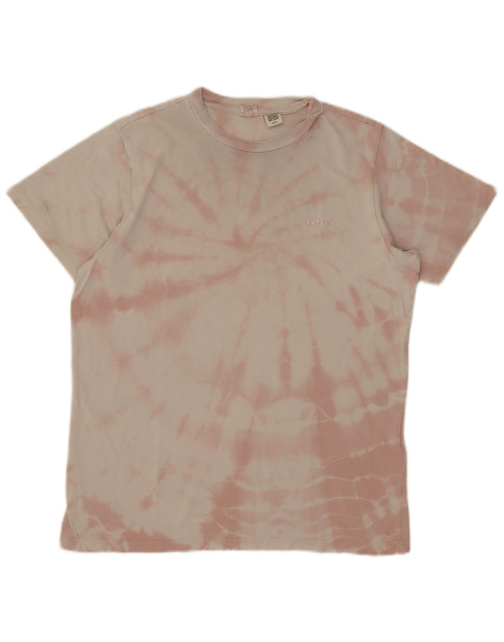 T-shirt da uomo Levi's Top Small in cotone tie dye rosa