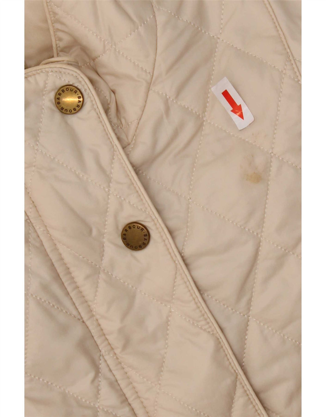 Giacca trapuntata da donna Barbour UK 14 grande nylon beige
