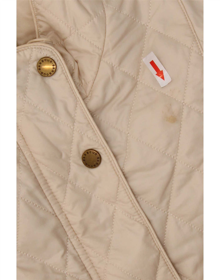 Giacca trapuntata da donna Barbour UK 14 grande nylon beige