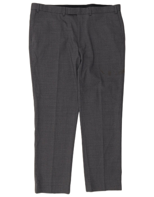 Pantaloni da abito regolari da uomo Marks & Spencer W40 L31 poliestere blu