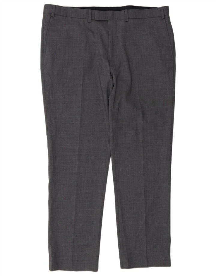 Pantaloni da abito regolari da uomo Marks & Spencer W40 L31 poliestere blu