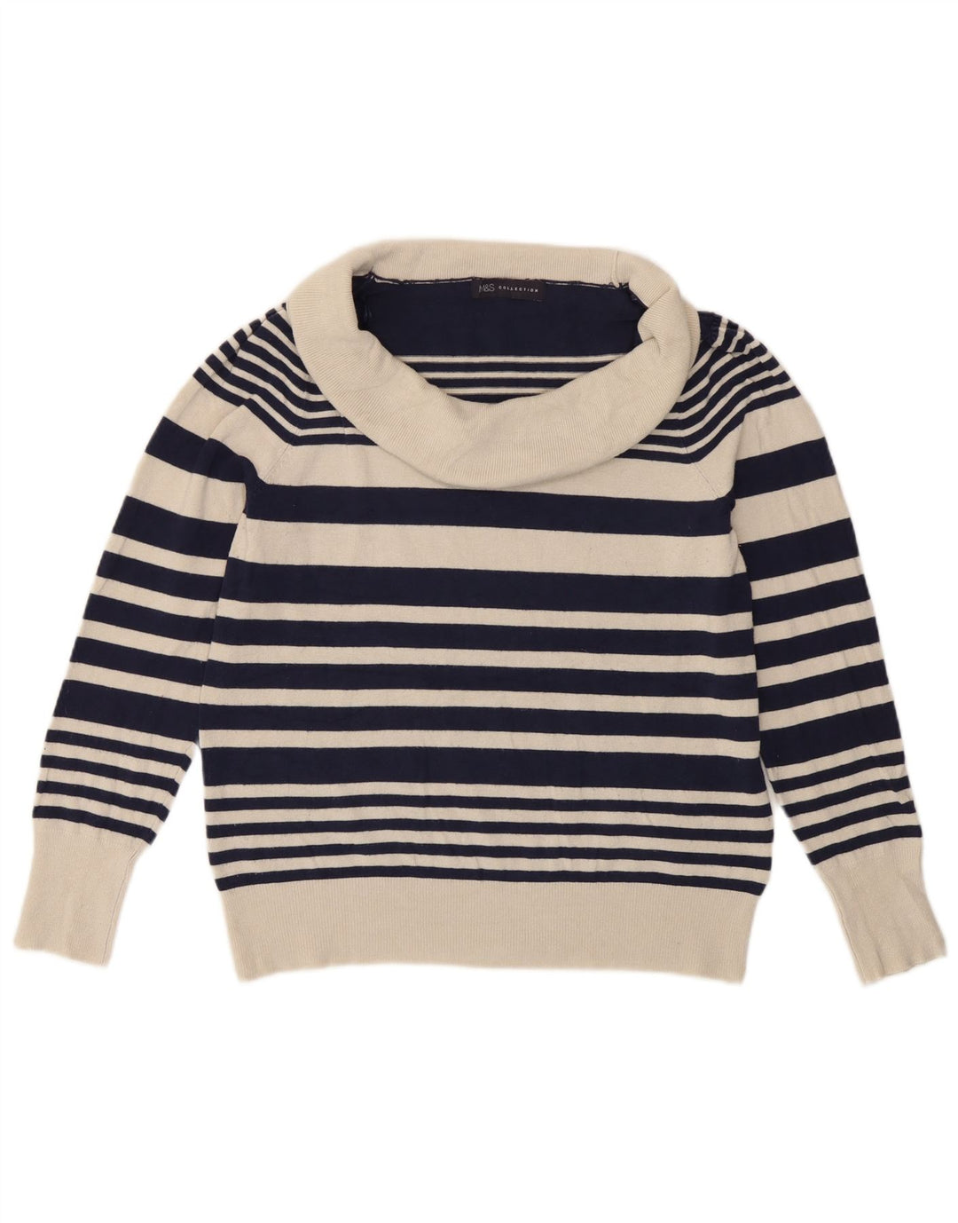 Maglione maglione a collo alto da donna Marks & Spencer UK 14 grande blu navy