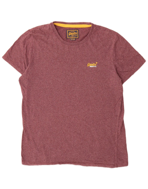 T-shirt da uomo Superdry Top XL in cotone bordeaux