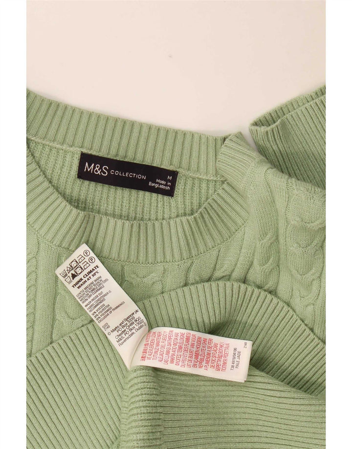 Maglione maglione girocollo da donna Marks & Spencer UK 14 Viscosa verde medio