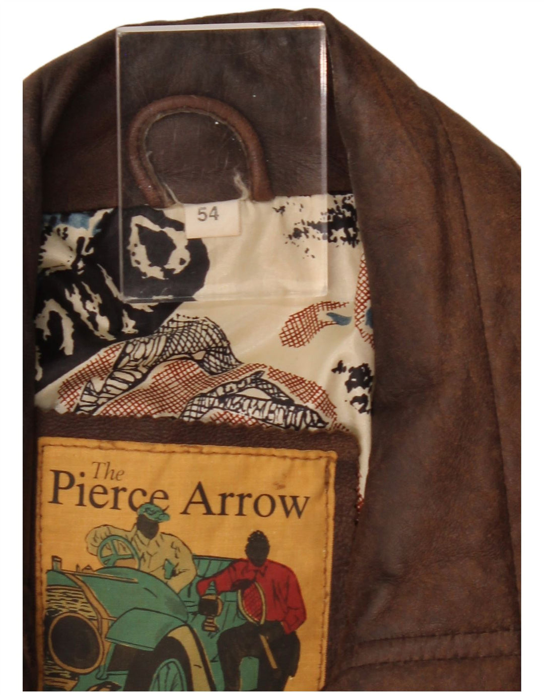 Cappotto in pelle da uomo PIERCE ARROW EU 54 2XL Marrone