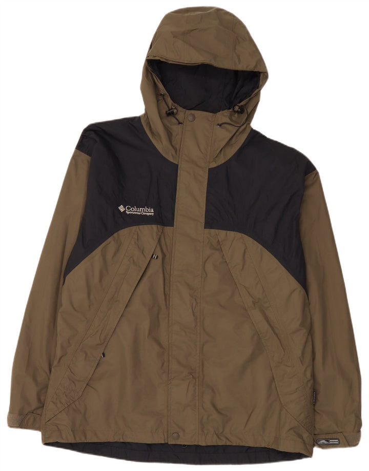 Columbia Giacca antipioggia da uomo con cappuccio Interchange UK 40 Large Khaki Colourblock