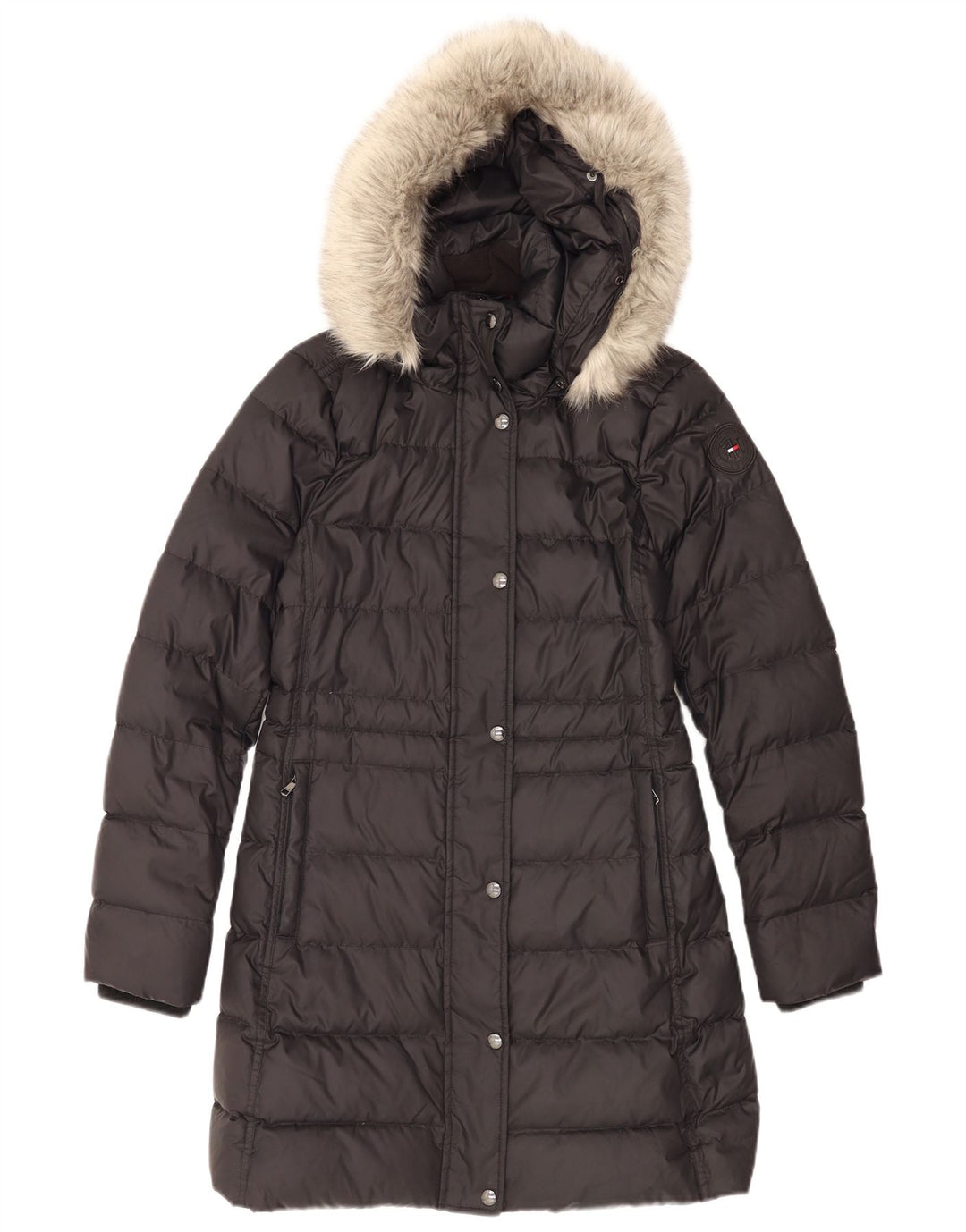 Cappotto imbottito oversize con cappuccio da donna Tommy Hilfiger UK 6 XS poliestere nero