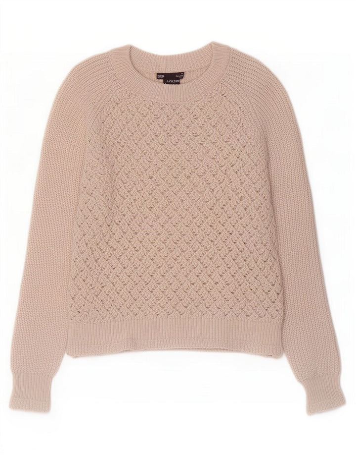Maglione maglione con scollo a barca da donna Marks & Spencer UK 14 medio bianco sporco