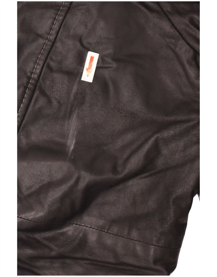 Cappotto in pelle vintage da uomo IT 58 4XL Pelle nera