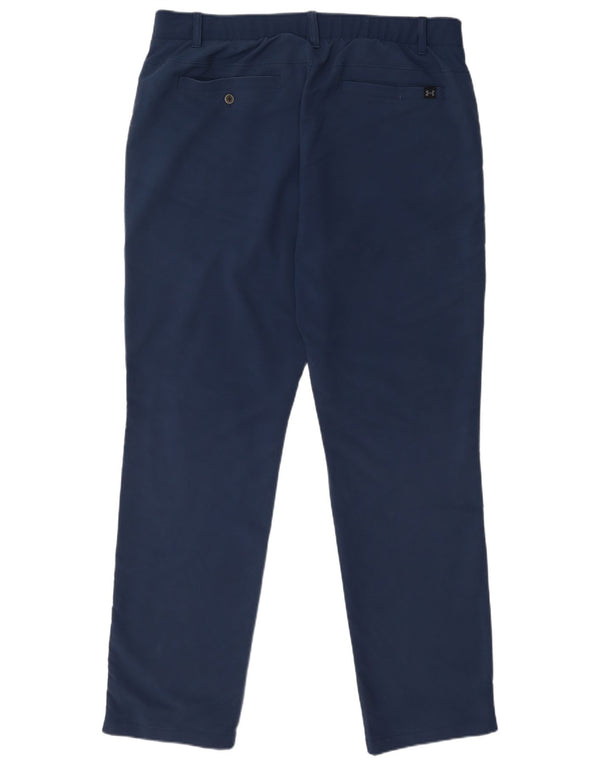 Under Armour Mens Straight Trousers W38 L32 Navy Blue Nylon