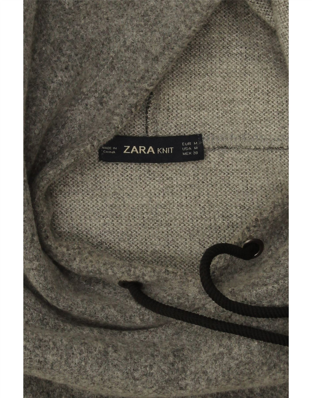 Maglione oversize con cappuccio da donna Zara UK 14 Acrilico grigio medio