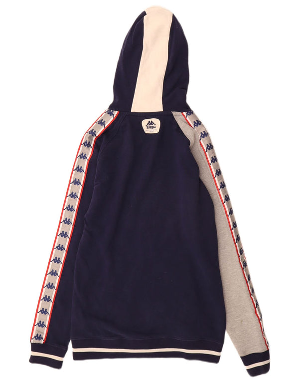 Felpa con cappuccio e zip grafica da donna Kappa UK 18 XL Blu navy Colourblock