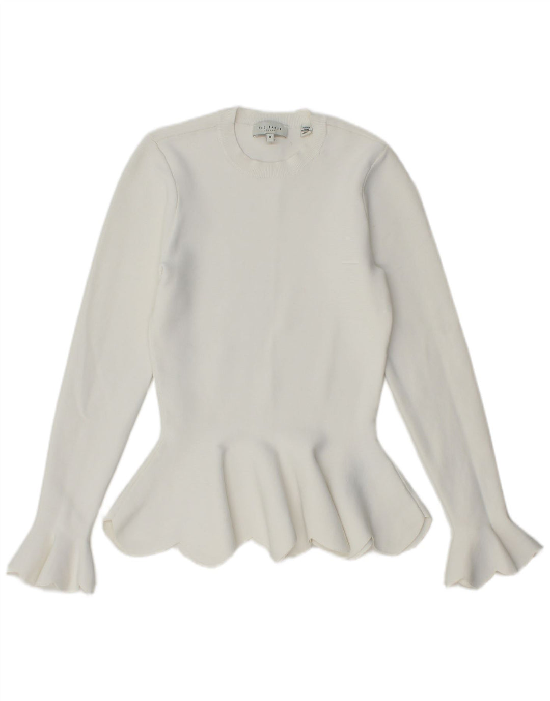Maglione maglione girocollo da donna Ted Baker taglia 0 2XS viscosa bianca