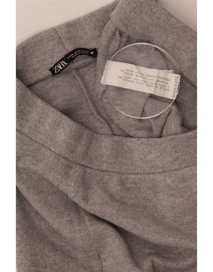 Pantaloni da tuta da donna Zara a gamba larga UK 12 Poliestere grigio medio