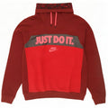 Felpa con grafica Nike da donna, maglione UK 14, cotone color block rosso medio