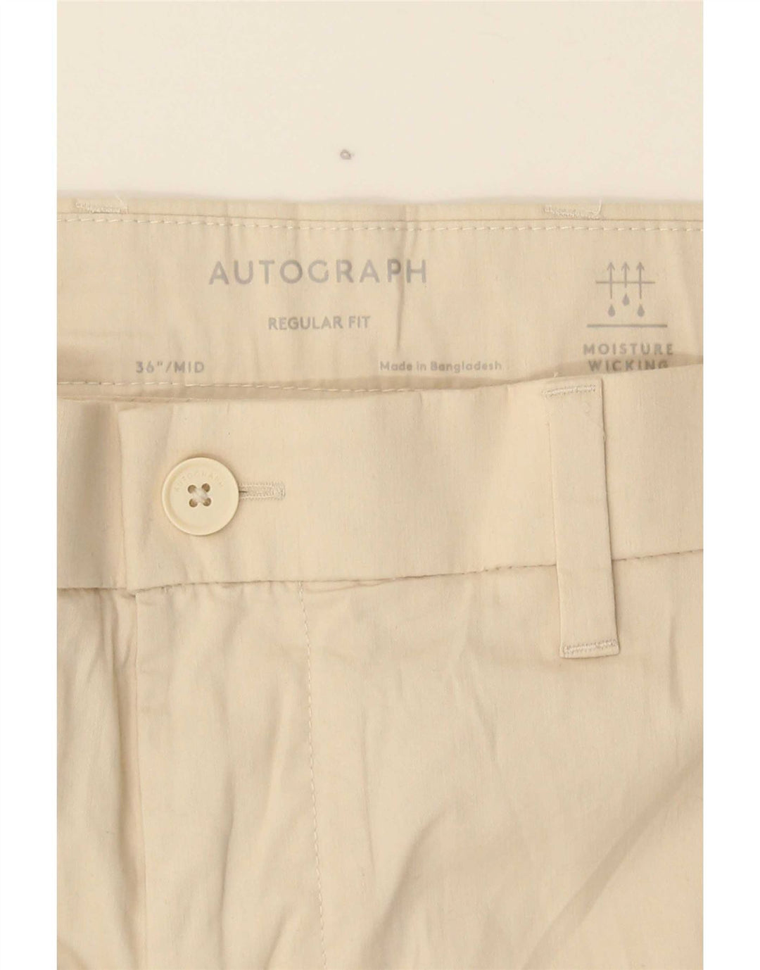 Pantaloncini chino vestibilità regolare da uomo Marks & Spencer Autograph W36 Large Beige