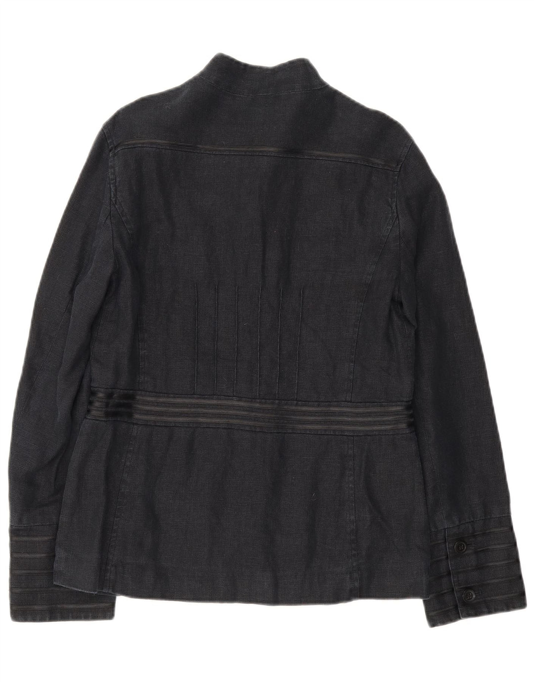 Giacca blazer militare a 6 bottoni da donna Laura Ashley UK 12 medio blu navy