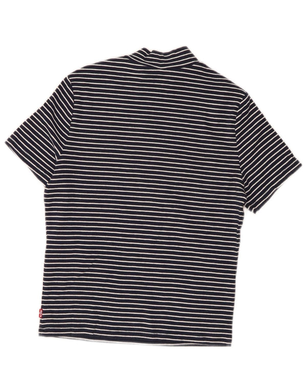 Levi's T-shirt corta da donna Top UK 10 Small Cotone gessato blu navy
