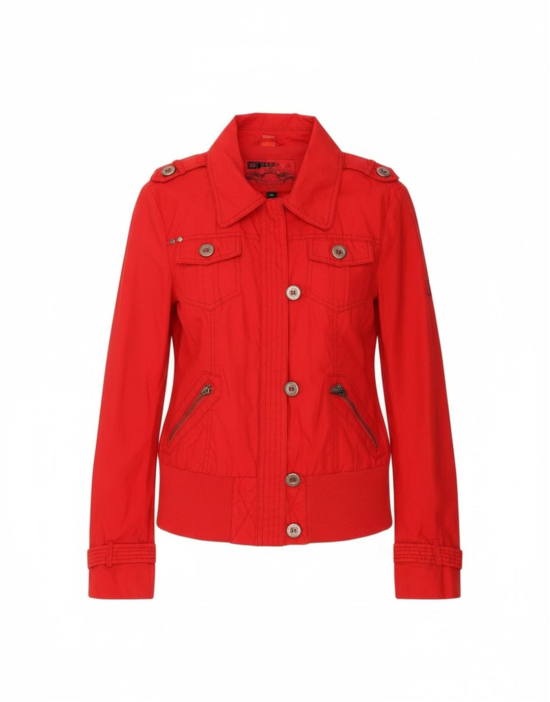Giacca militare da donna Esprit UK 14 grande cotone rosso