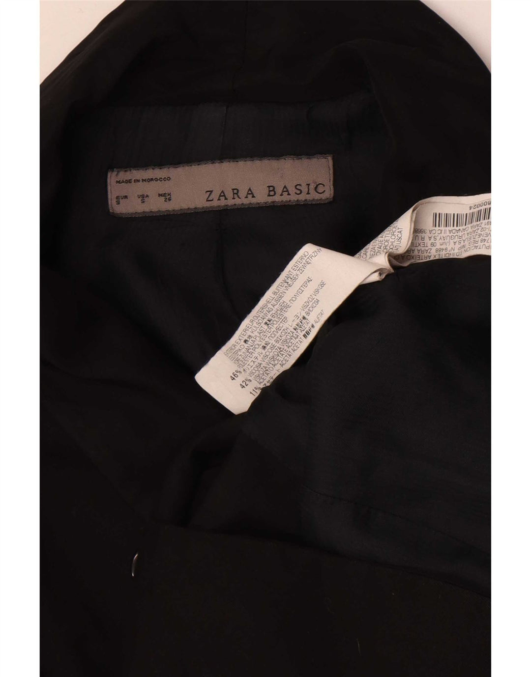 Giacca blazer a 1 bottone da donna Zara UK 10 piccola in poliestere nero