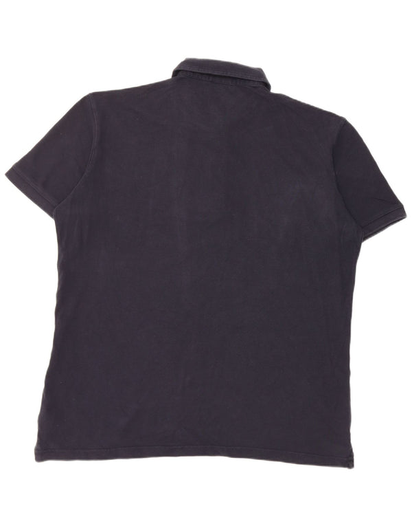 Polo da uomo con grafica geografica Napapijri 2XL in cotone blu navy