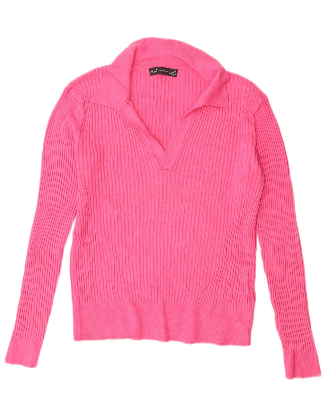 Maglione da donna Marks & Spencer con collo alto UK 12 Viscosa rosa medio