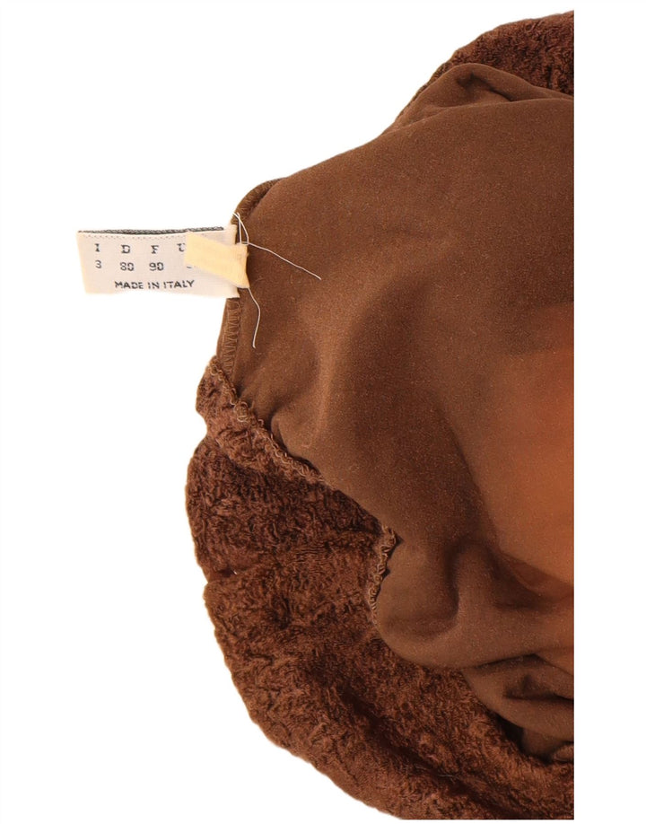 Body vintage da donna a maniche lunghe UK 12 Poliammide marrone medio