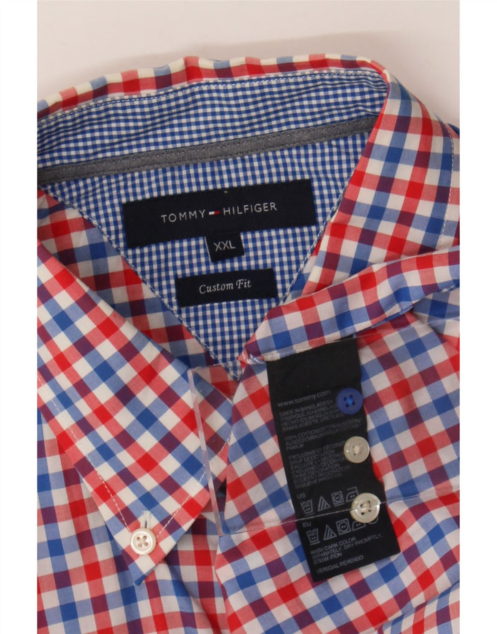 Camicia da uomo su misura Tommy Hilfiger 2XL cotone a quadretti rosso