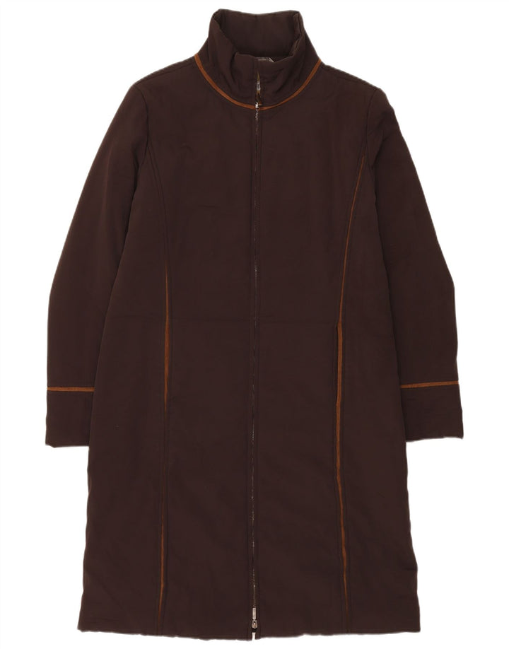 Cappotto imbottito vestibilità regolare da donna Sportmax UK 14 grande poliestere marrone