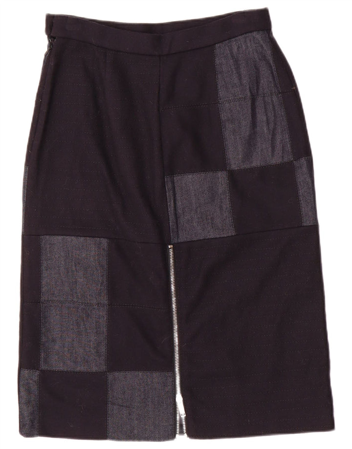 Gonna longuette da donna Iceberg IT 40 piccola W26 nylon patchwork blu navy