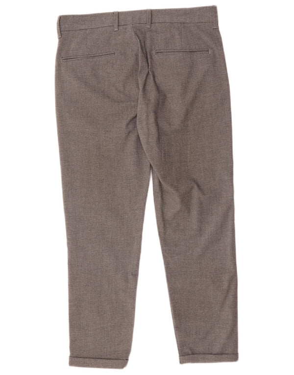 Pantaloni chino corti da uomo Zara EU 36 XS W29 L24 poliestere grigio