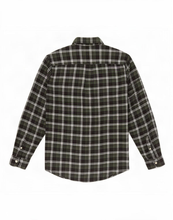 Chaps Mens Flannel Shirt Large Green Plaid Cotton