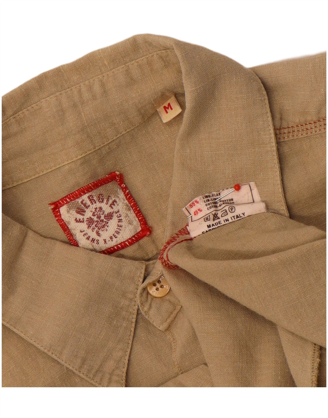 Camicia a maniche corte da uomo Energie Lino beige medio