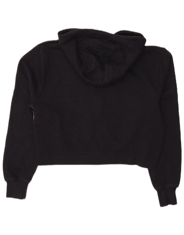 Maglione con cappuccio e zip corto da donna Ellesse UK 12 cotone nero medio