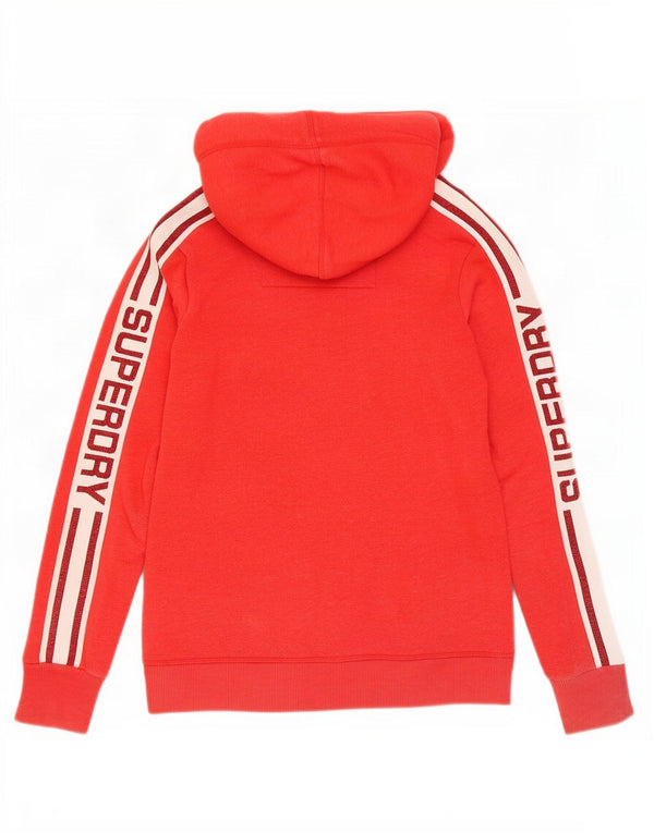 Felpa con cappuccio grafica da donna Superdry UK 10 Small Cotone color block rosso