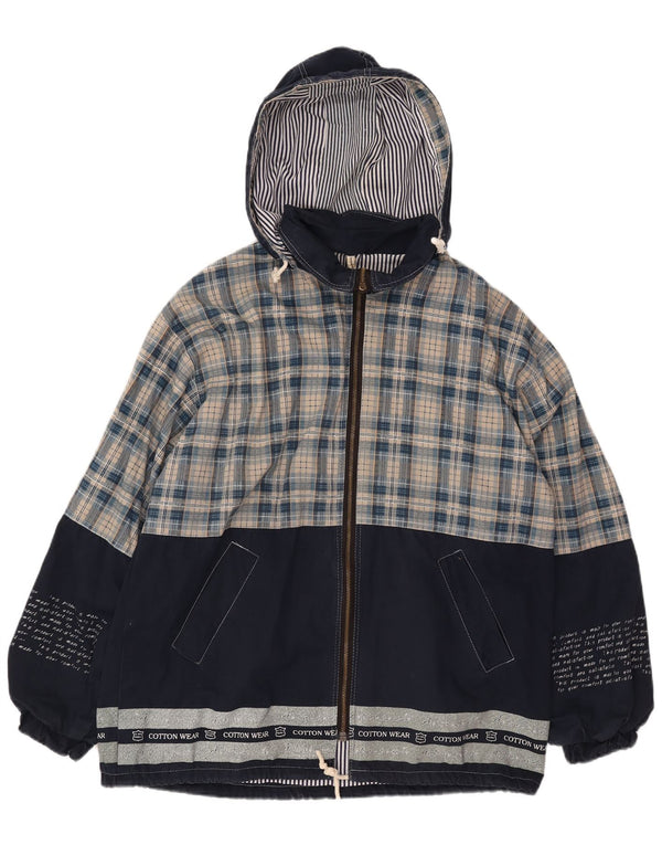 Giacca a vento con cappuccio grafica da uomo Whisper UK 40 Large Navy Check