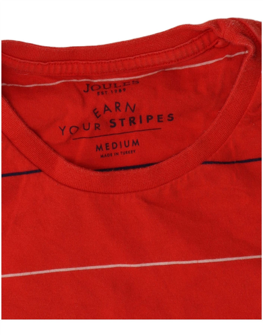 T-shirt da uomo Joules Top in cotone a righe rosse medie