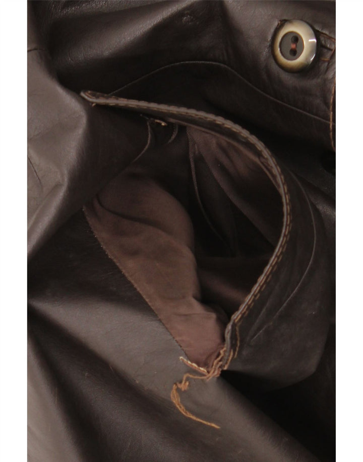 Cappotto in pelle vintage da uomo UK 38 Marrone medio