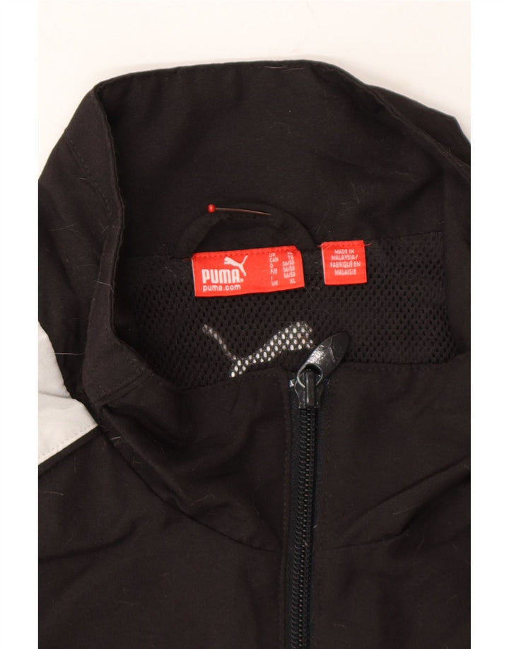 PUMA Mens Graphic Tracksuit Top Jacket XL Black Colourblock Vintage Puma and Second-Hand Puma from Messina Hembry 