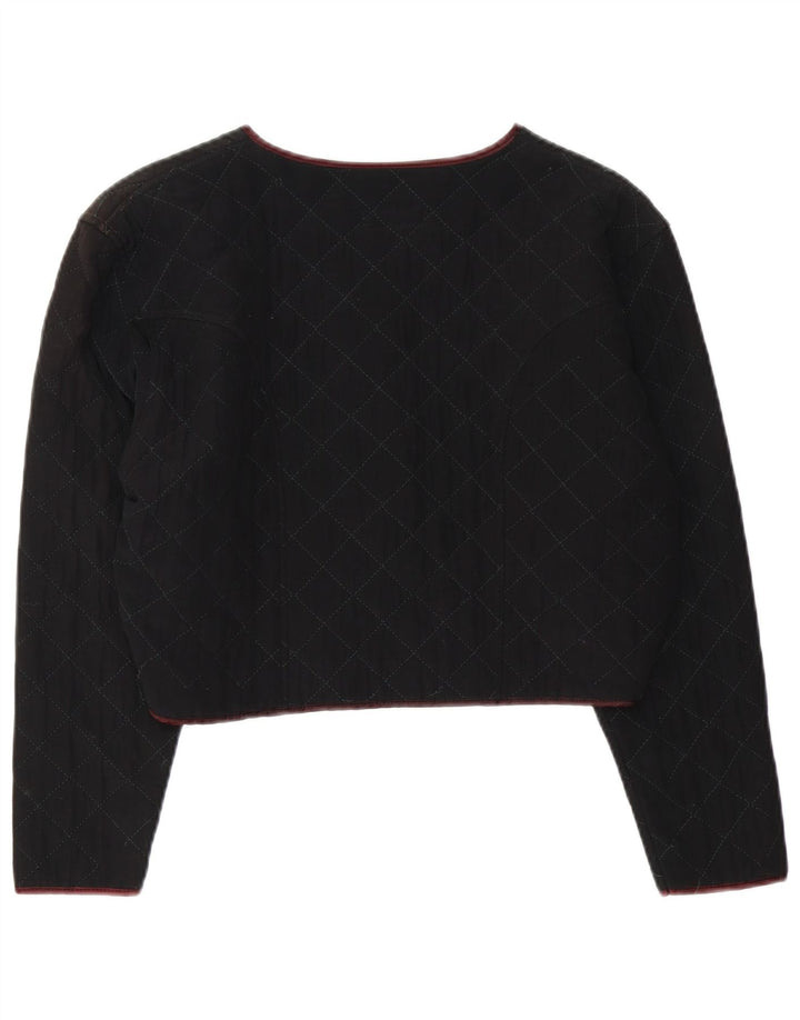 Giacca bolero trapuntata da donna Pinko UK 14 media viscosa nera