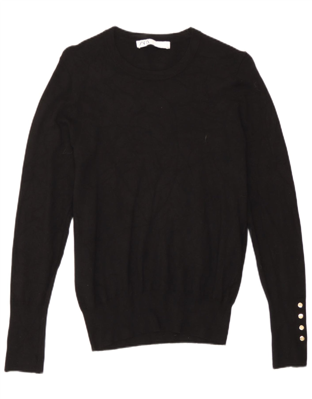 Maglione maglione girocollo da donna Zara UK 12 medio nero