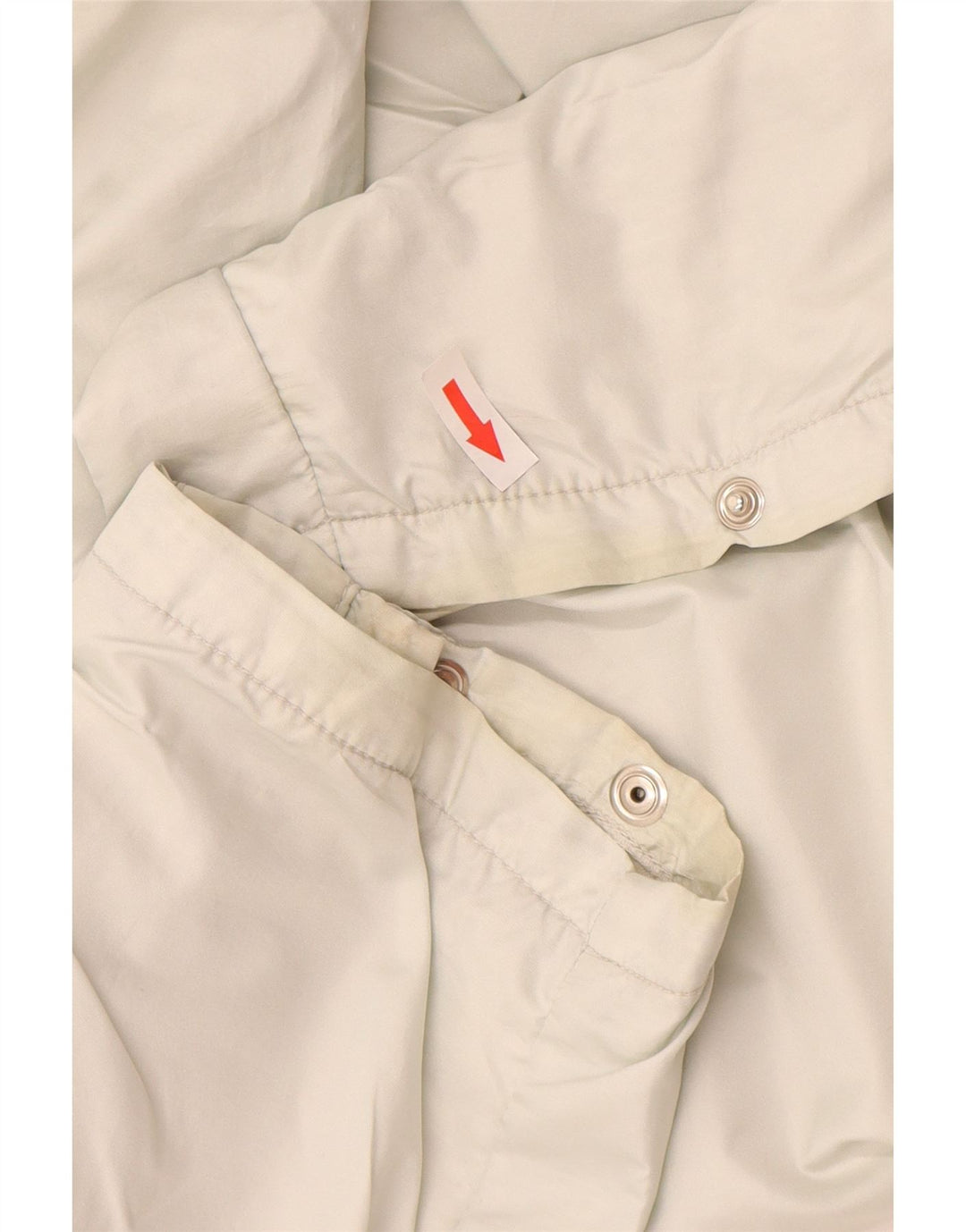 Pantaloni vintage da donna con giacca a vento UK 12 Poliestere bianco sporco medio