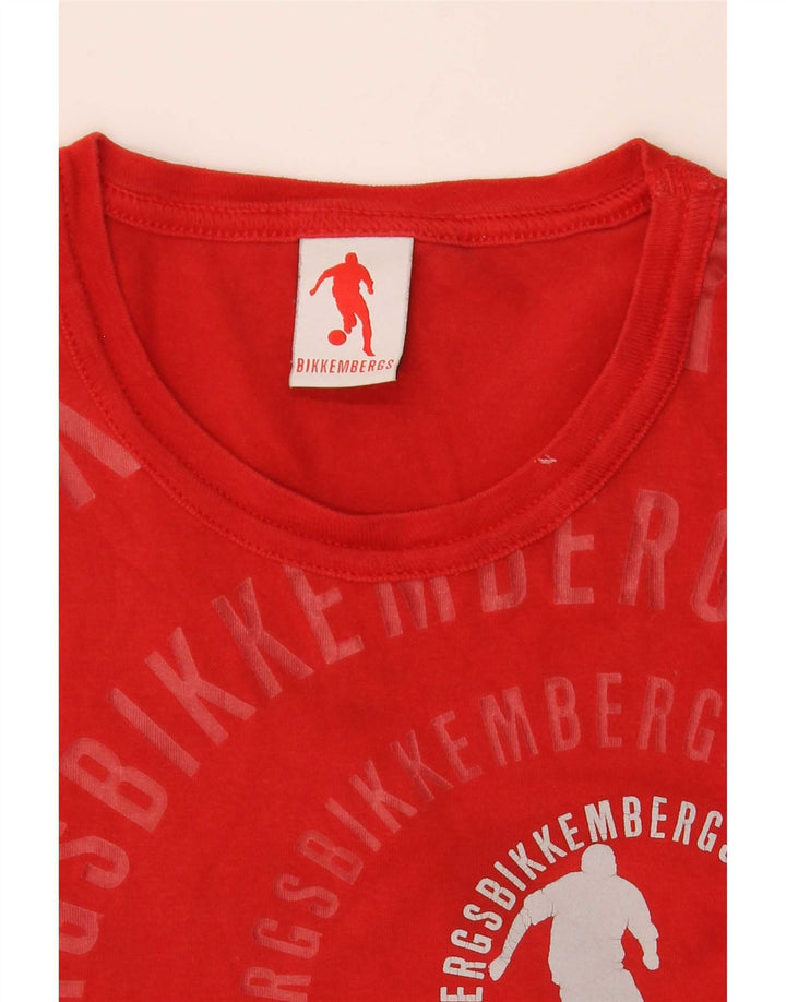 T-shirt grafica da uomo Bikkembergs Top piccola in cotone rosso