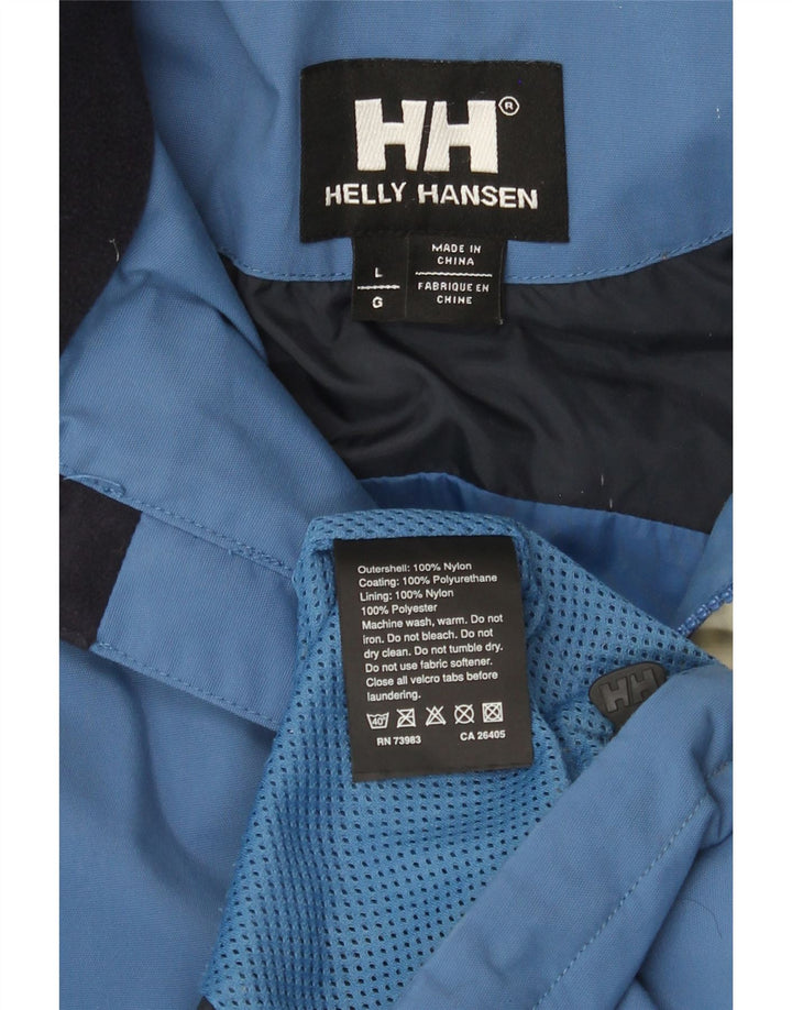 Giacca a vento con cappuccio da uomo Helly Hansen UK 40 Large Blue Colourblock