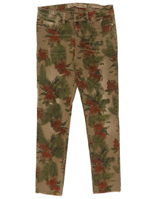 Jeans skinny bassi da donna Guess W27 L28 Khaki floreale