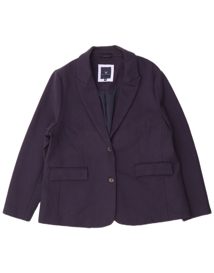 Crew Clothing Giacca blazer da donna a 2 bottoni UK 16 Large in viscosa blu navy