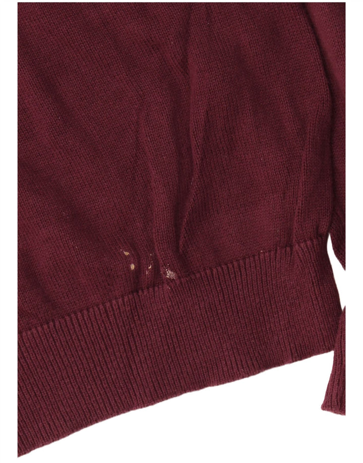 Maglione maglione girocollo da uomo Marks & Spencer in cotone bordeaux medio