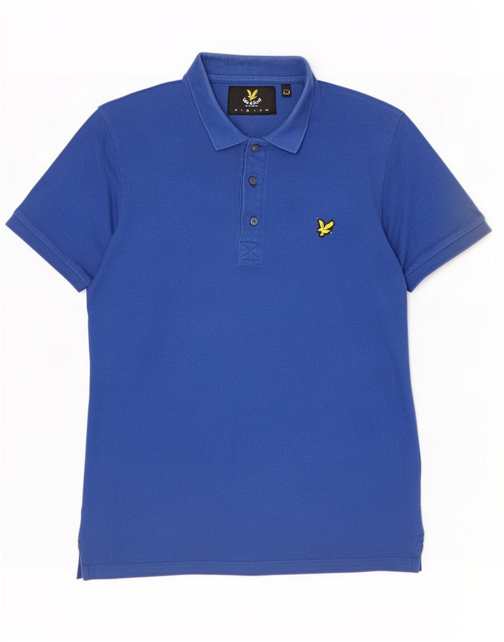 Polo da uomo Lyle & Scott in cotone blu medio