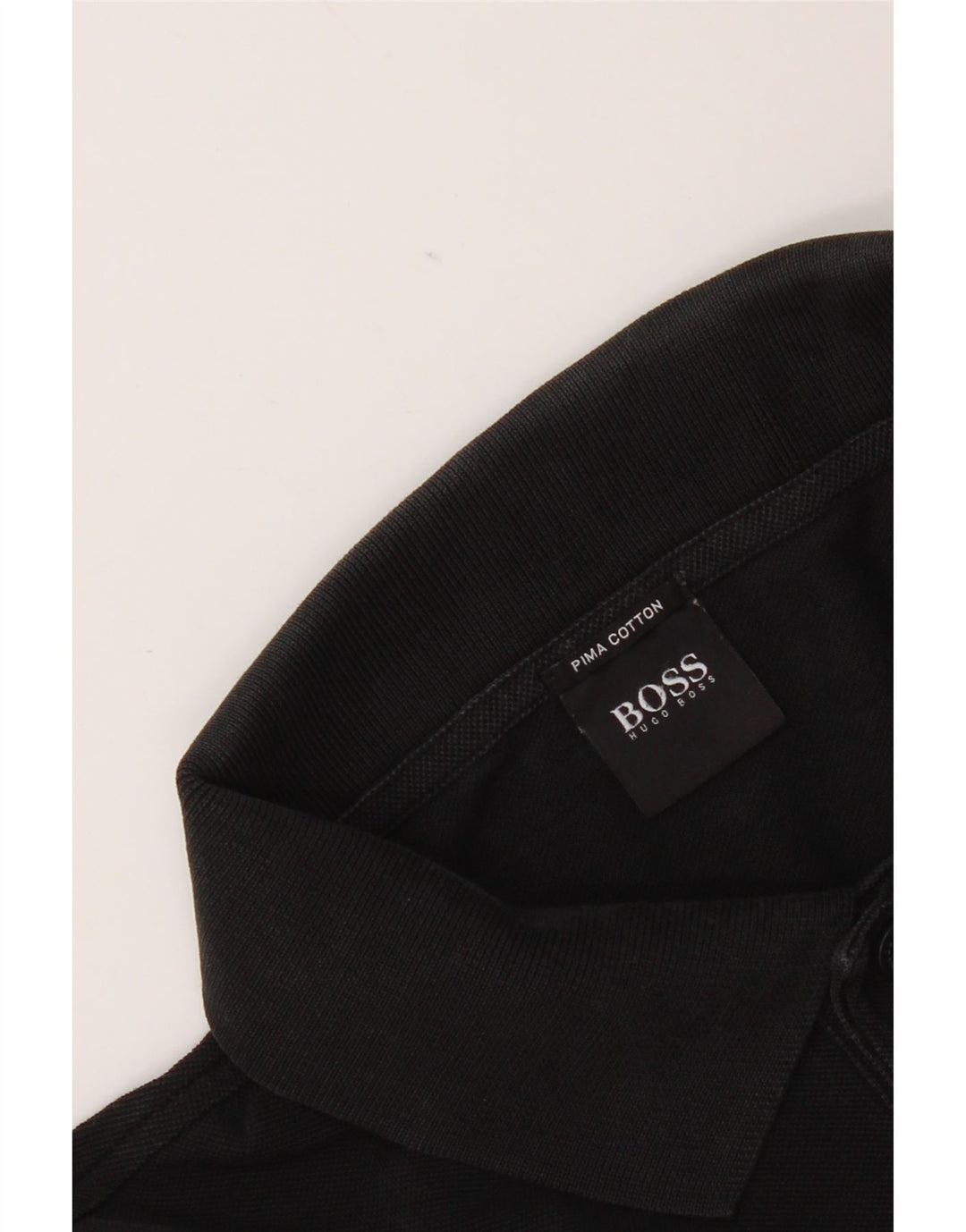 Polo da uomo Hugo Boss grande in cotone nero