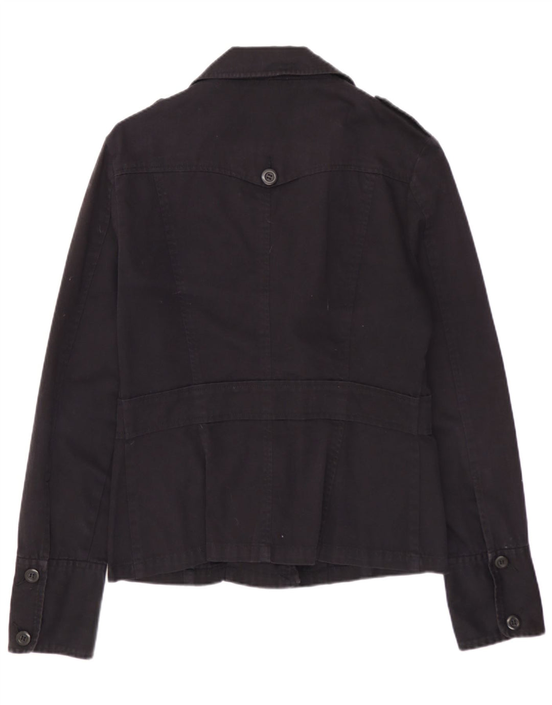 MAGAZZINO Giacca militare da donna UK 12 Cotone nero medio